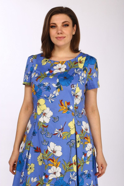Платье Lady Style Classic 1813/3 синий_принт - фото 2