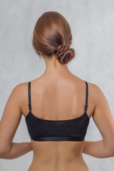 Черный хлопковый бюстгальтер-топ для комфортных дней Verally 267-1 черный - фото 2