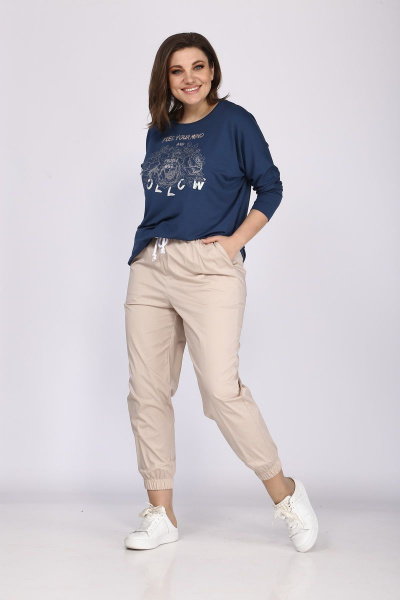 Джемпер из вискозы и трикотажа с принтом для демисезона Anna Majewska Ф003 - фото 3