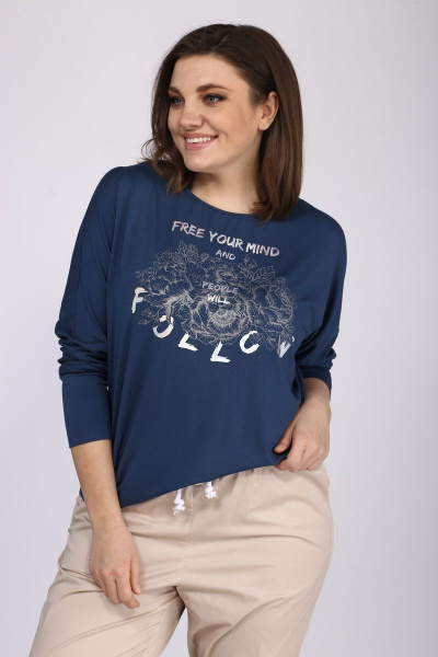 Джемпер из вискозы и трикотажа с принтом для демисезона Anna Majewska Ф003 - фото 1