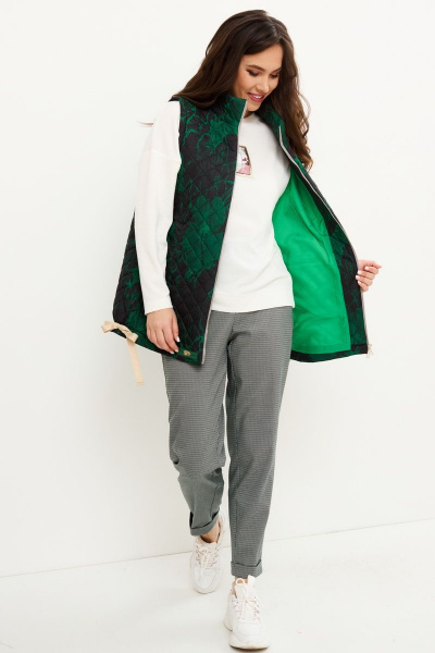 Блуза, брюки, жилет Магия моды 2047 зеленый - фото 3