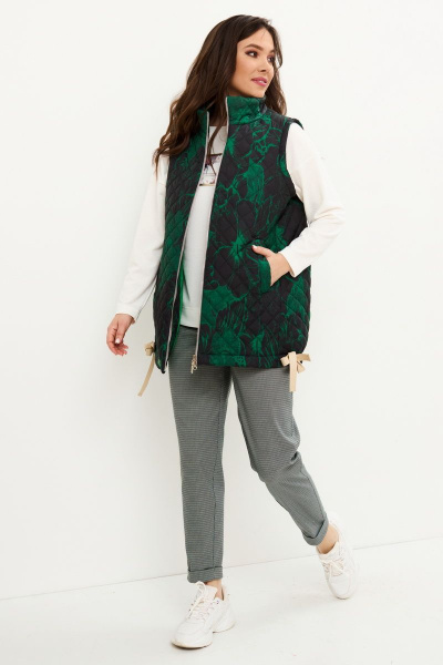 Блуза, брюки, жилет Магия моды 2047 зеленый - фото 4