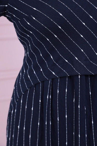 Бохо платье свободного силуэта из приятной ткани Solomeya Lux 904 синий - фото 4