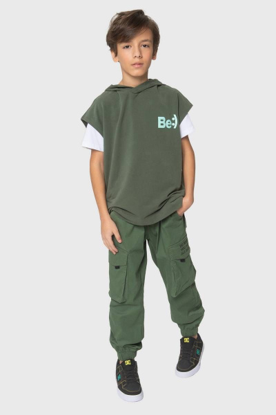 Летний жилет из трикотажа с тематическим принтом для мальчика Bell Bimbo 220173 хаки - фото 1