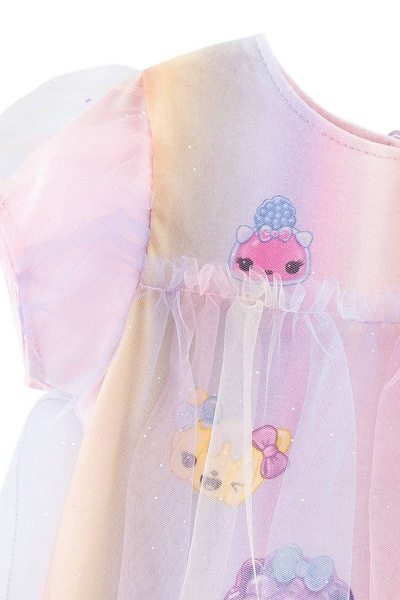 Платье А-силуэта с принтом тай-дай и коротким рукавом Bell Bimbo 220201 мультиколор - фото 3