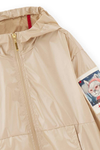 Демисезонный плащ-пыльник с вышивкой и цифровой печатью Bell Bimbo 221073 св.бежевый - фото 3