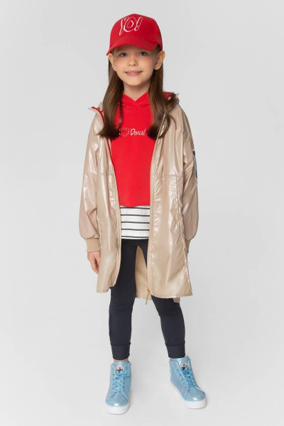 Демисезонный плащ-пыльник с вышивкой и цифровой печатью Bell Bimbo 221073 св.бежевый - фото 2