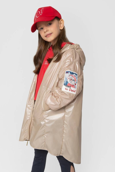Демисезонный плащ-пыльник с вышивкой и цифровой печатью Bell Bimbo 221073 св.бежевый - фото 1