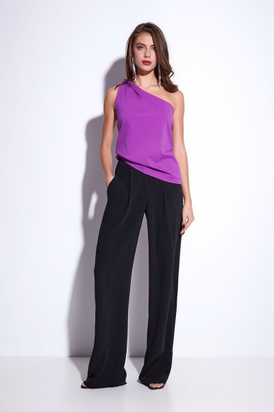 Блуза из трикотажа с асимметричным вырезом Lakbi 52749 - фото 1