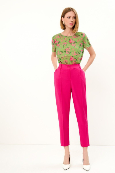 Блуза, брюки, жакет Gizart 7701р розовый - фото 2