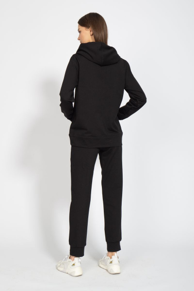Худи классик с капюшоном из френч терри черный для повседневной носки Kivviwear 4016.12 - фото 13