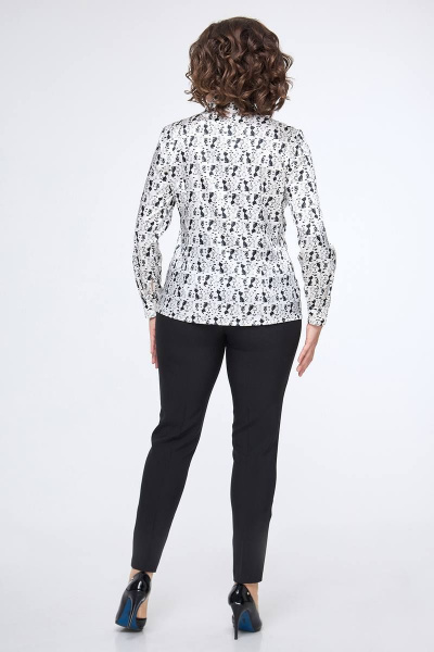 Полуприлегающая блуза с воротником-стойкой и бантом для демисезона Zlata 4355 - фото 5