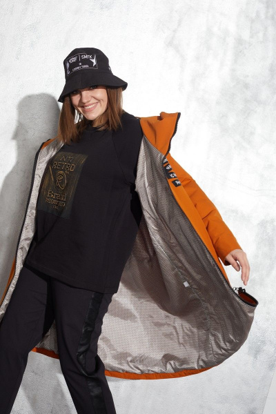 Плащ Runella 1466 морковный - фото 12