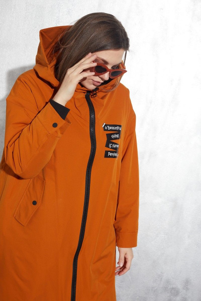 Плащ Runella 1466 морковный - фото 5