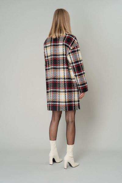 Демисезонное пальто из пальтовой ткани с ярким принтом Elema 1-11832-1-170 клетка - фото 4