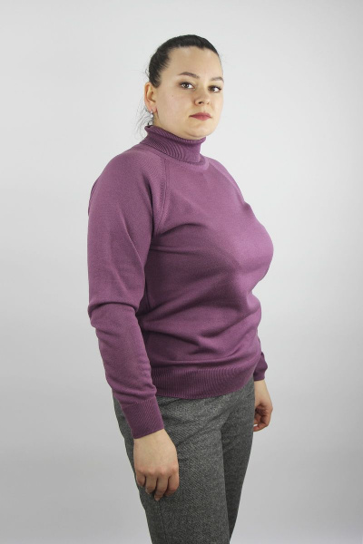 Демисезонный вязаный свитер прямого силуэта с высоким воротником Полесье С3433-17 7С1582-Д43 170,176 палантин - фото 3