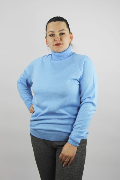 Демисезонный голубой свитер с высоким воротником реглан Полесье С3433-17 7С1582-Д43 170,176 перванш - фото 1