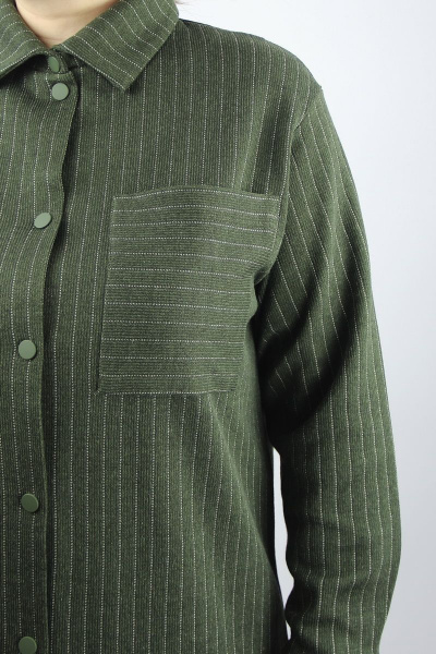 Демисезонное платье прямого силуэта с карманами и воротником Полесье С4475-21 1С1260-Д43 164 т.оливковый - фото 4