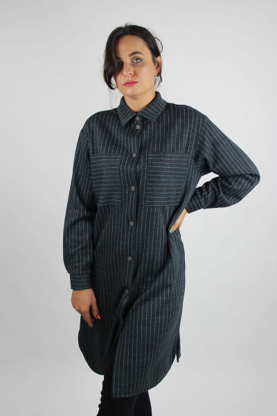 Демисезонное платье прямого силуэта с карманами и воротником Полесье С4475-21 1С1260-Д43 170 т.антрацит - фото 5