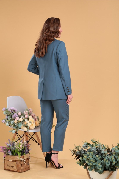 Брюки, жакет SandyNa 130542 бирюза - фото 4