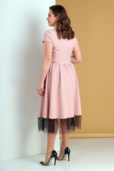 Розовое летнее платье длиной 120 см для повседневности Liona Style 688 пудра - фото 2