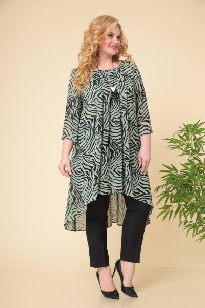 Брюки, туника Romanovich Style 2-2294 черный/олива - фото 3