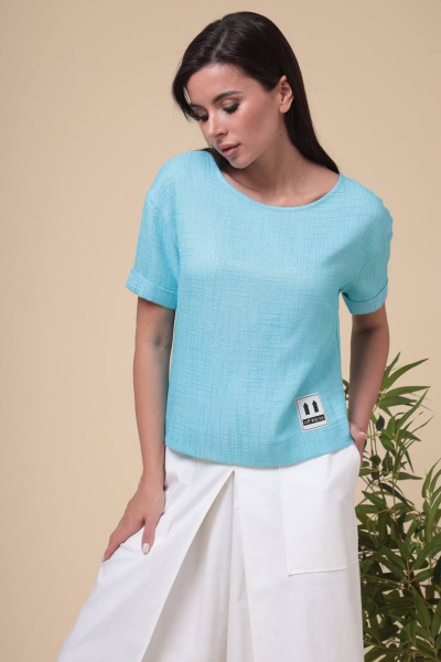 Блуза, кюлоты Romanovich Style 2-1971 белый/голубой - фото 3