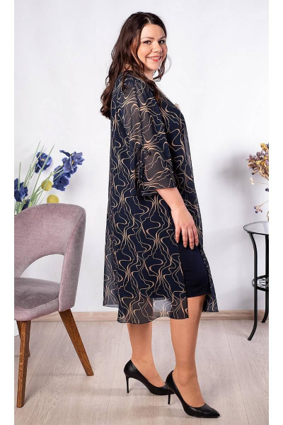 Платье на пол и большой размер из шифона и трикотажа Camelia 21202 1 - фото 7