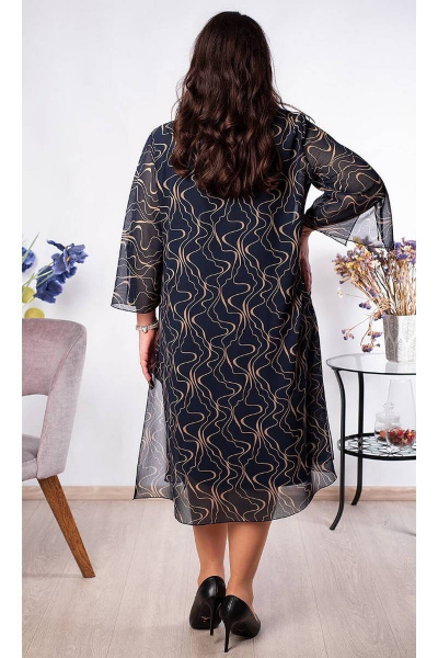 Платье на пол и большой размер из шифона и трикотажа Camelia 21202 1 - фото 6