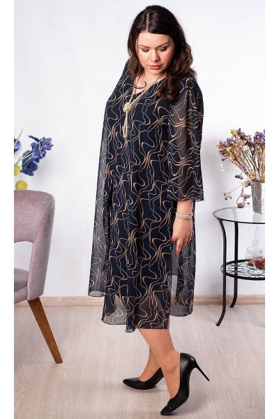 Платье на пол и большой размер из шифона и трикотажа Camelia 21202 1 - фото 5