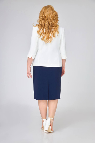 Жакет, платье Swallow 494 синий/молочный - фото 6