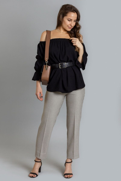 Брюки Mirolia 1017 гусиная-лапка - фото 1