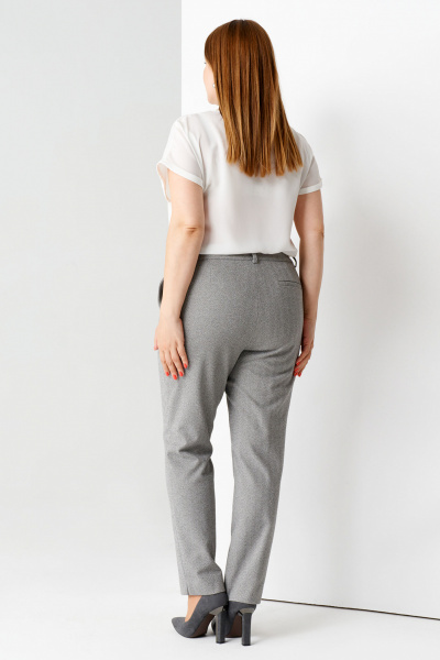 Прямые классические брюки из плотного текстиля Панда 25760w серый - фото 2