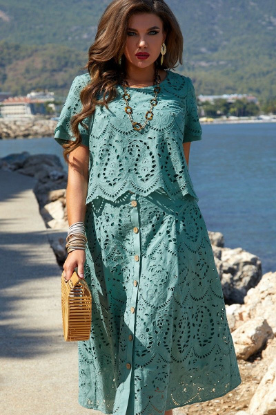 Блуза, юбка Vittoria Queen 15303 темно-бирюзовый - фото 1