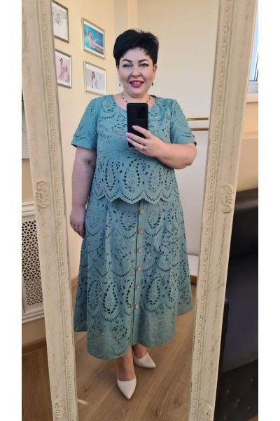 Блуза, юбка Vittoria Queen 15303 темно-бирюзовый - фото 5