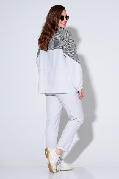 Комплект рубашка и брюки зауженные с эластичной тесьмой Liona Style 802 жемчужный - фото 3