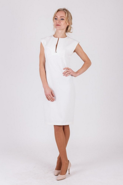 Белое платье из вискозы без рукава для летних будней Domna 360(164) молоко - фото 2