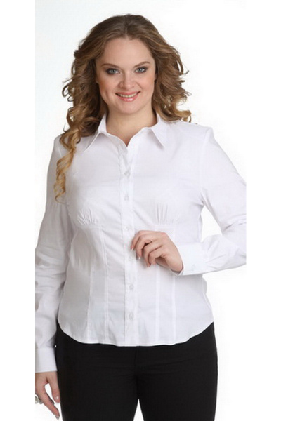 Белая хлопковая блуза для делового и повседневного стиля Таир-Гранд 6289 белый - фото 1