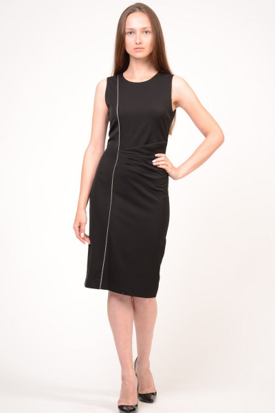 Черное платье из вискозы с идеальной посадкой Domna 415 черный - фото 5