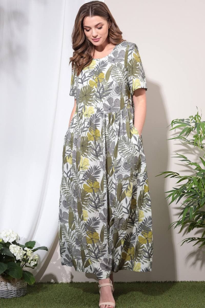 Платье LeNata 11025 листья - фото 1