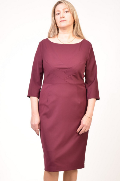 Платье красное на каждый день с подкладом и рельефами Domna 439 винный - фото 5