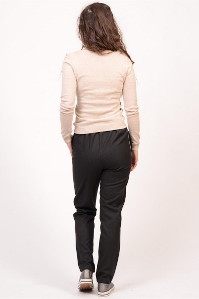 Стильные брюки с лампасами и резинкой для офисного и casual стиля Domna 12071 черный - фото 2