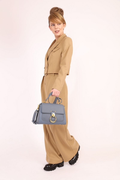 Деловой костюм 2-ка: укороченный жакет и брюки палаццо LM КТ4041 - фото 3