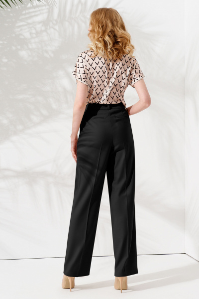 Широкие брюки палаццо из костюмной вискозы Панда 79860w черный - фото 2