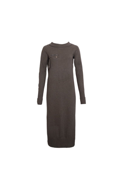 Платье трикотажное на каждый день бежевое в демисезон BURVIN 6414-81 1 - фото 2