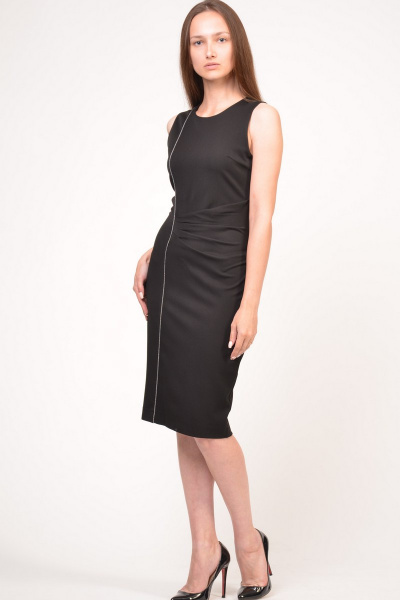 Черное платье из вискозы с идеальной посадкой Domna 415 черный - фото 2