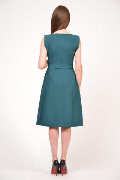 Вискозное платье без рукавов с юбкой полусолнцем Domna 420(164) темно-зеленый - фото 5