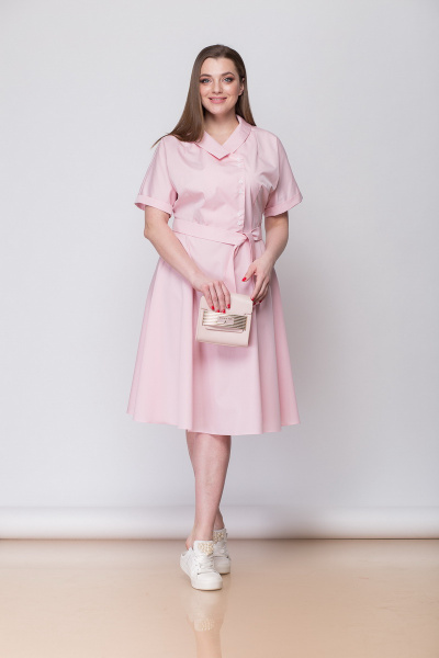 Платье из хлопка с шалевым воротником и пуговицами Anna Majewska 1197 P - фото 3