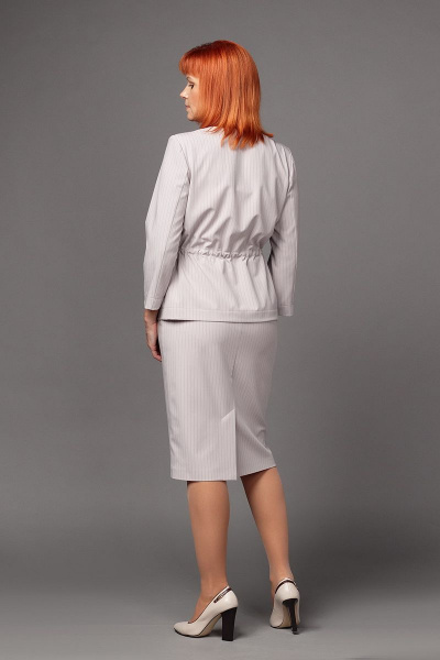 Жакет и юбка комплект из текстиля, демисезон, деловой стиль Соджи 518 бежевый - фото 4