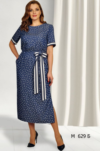 Платье на каждый день из хлопка и вискозы с карманами Fortuna ШЖ 629Б капелька - фото 1